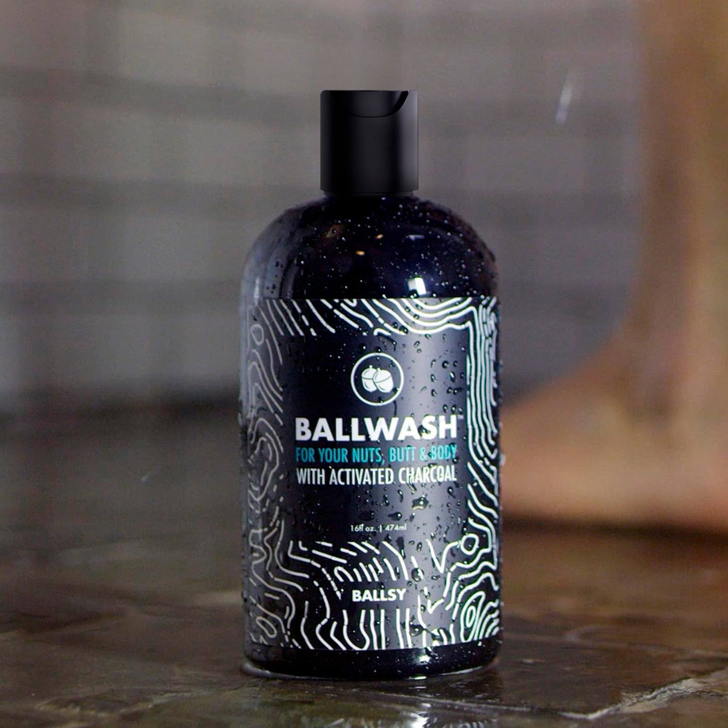 Ballwash Charcoal Body Wash and Nut Rub for Men