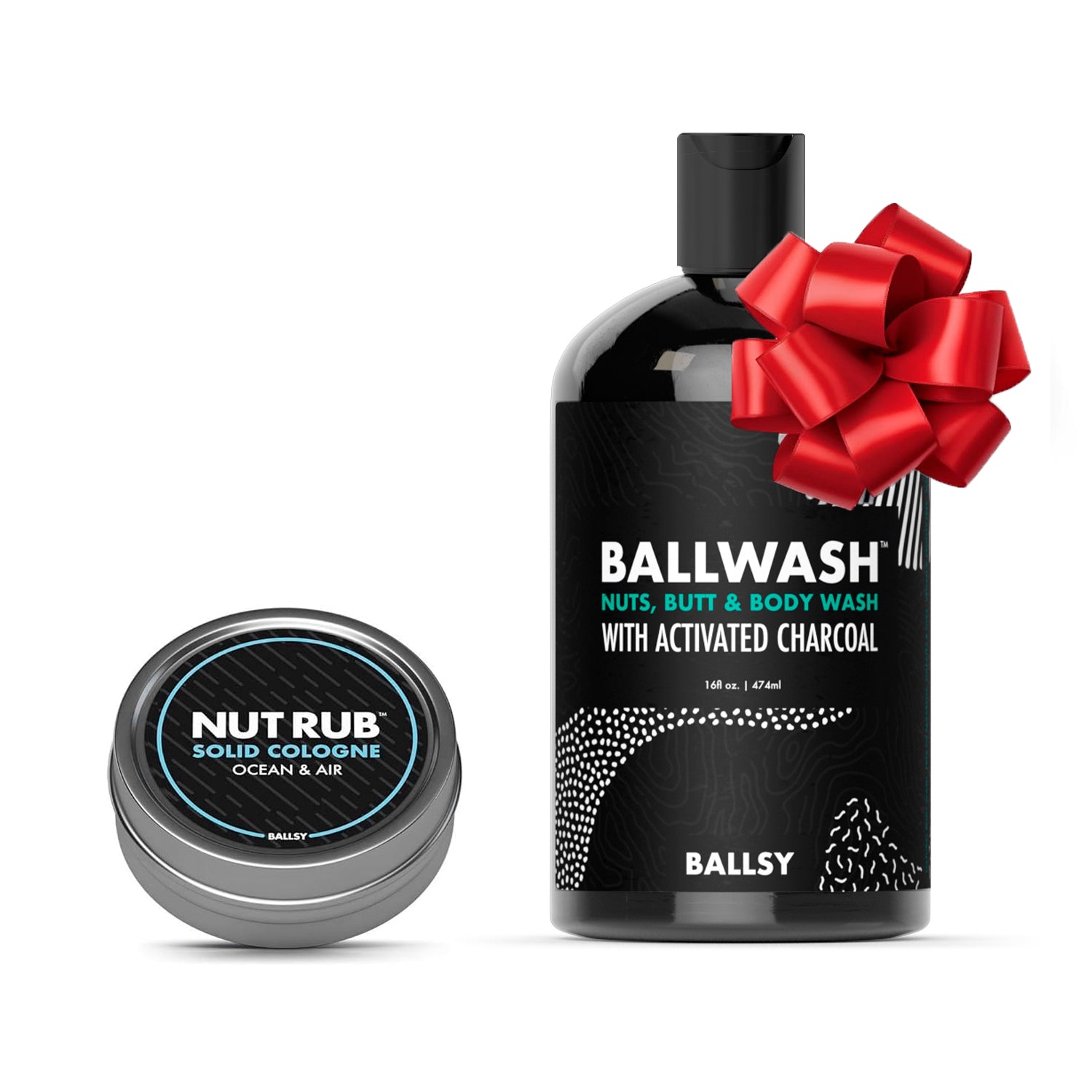 Ballwash Charcoal Body Wash and Nut Rub for Men